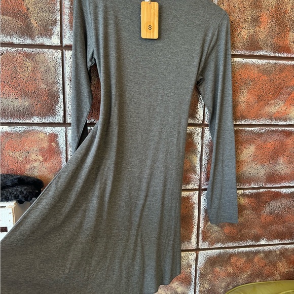 Nomads Hempwear/ grey tunic top with tie NWT - Picture 3 of 4